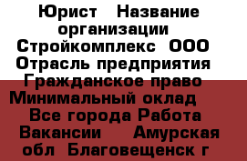 Юрист › Название организации ­ Стройкомплекс, ООО › Отрасль предприятия ­ Гражданское право › Минимальный оклад ­ 1 - Все города Работа » Вакансии   . Амурская обл.,Благовещенск г.